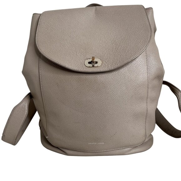 Draper James Crosby Pebbled Leather Backpack Light Taupe - Picture 1 of 11